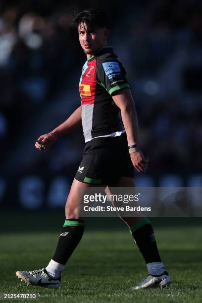 Marcus Smith of Harlequins during the Gallagher Premiership Rugby match between Harlequins and Bath Rugby at The Stoop on March 30, 2024 in London,...