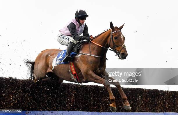 Meath , Ireland - 1 April 2024; Journey With Me, with Darragh O'Keeffe up, during the McInerney Properties Fairyhouse Steeplechase on day three of...