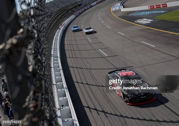 Chandler Smith, driver of the Mobil 1 Toyota, drives during the NASCAR Xfinity Series ToyotaCare 250 at Richmond Raceway on March 30, 2024 in...