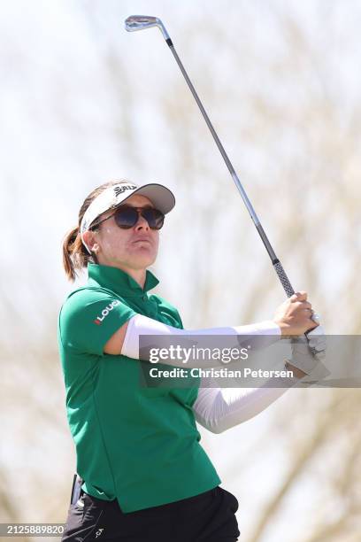 Hannah Green of Australia plays her shot from the fourth tee during the third round of the Ford Championship presented by KCC at Seville Golf and...