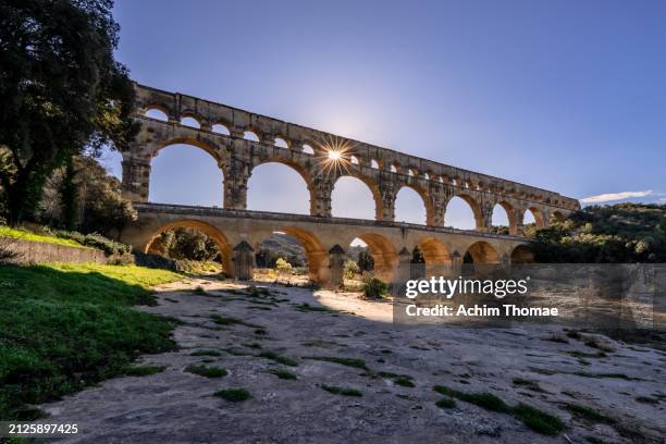 pont du gard, france, europe - gard stock pictures, royalty-free photos & images
