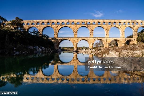 pont du gard, france, europe - gard stock pictures, royalty-free photos & images