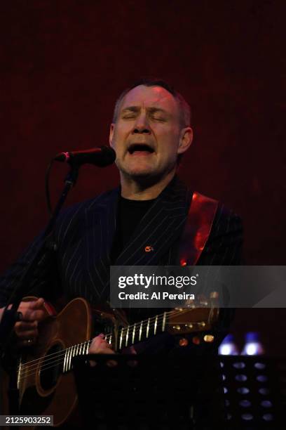 David Gray performs at City Winery during rehearsals for the "A St. Paddy's Celebration Of Sinead O'Connor And Shane MacGowan" show on March 19, 2024...