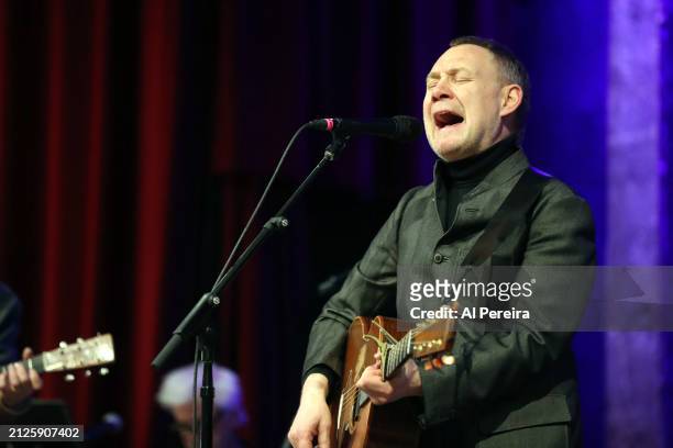 David Gray performs at City Winery during rehearsals for the "A St. Paddy's Celebration Of Sinead O'Connor And Shane MacGowan" show on March 19, 2024...