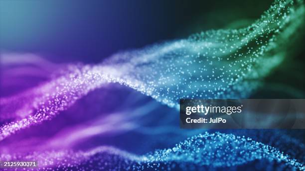waves of particles - curve pattern stock pictures, royalty-free photos & images