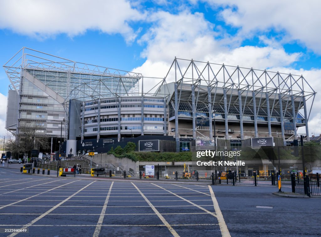 St James' Park football stadium in the city centre of Newcastle
