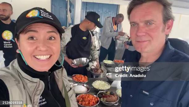 Australian Lalzawmi Frankcom and Chef Oli , employees of the US-based international volunteer aid organization World Central Kitchen , who were...