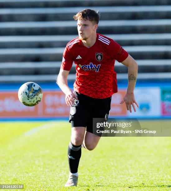 Queens Park's Alex Bannon in action during a cinch Championship match between Greenock Morton and Queens Park at Cappielow Park, on March 30 in...