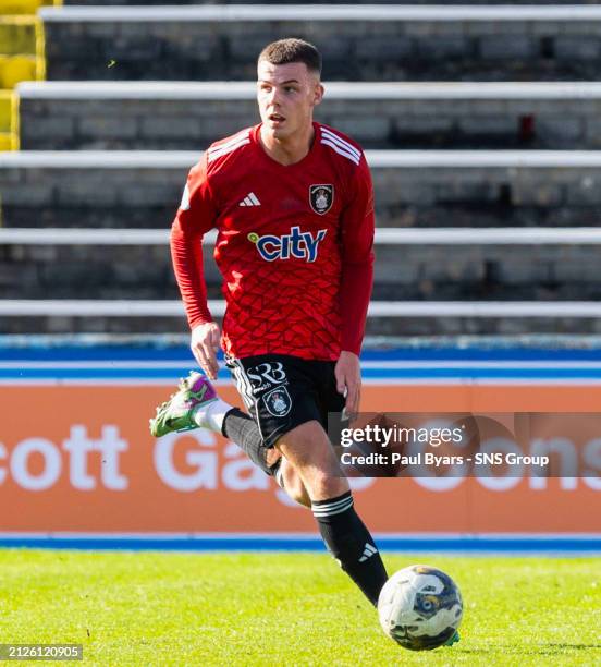 Queens Park's Joshua Scott in action during a cinch Championship match between Greenock Morton and Queens Park at Cappielow Park, on March 30 in...