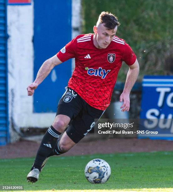 Queens Park's Ruari Paton in action during a cinch Championship match between Greenock Morton and Queens Park at Cappielow Park, on March 30 in...