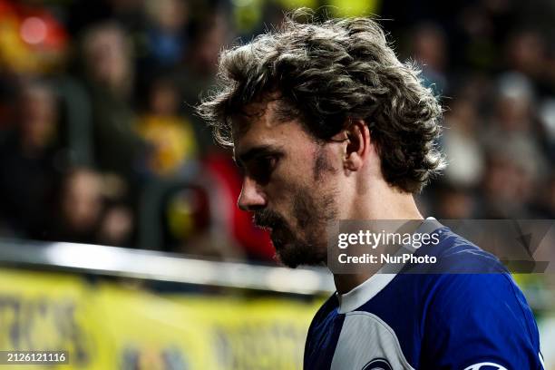 Antoine Griezmann of Atletico de Madrid is playing during the La Liga match between Villarreal CF and Atletico de Madrid at La Ceramica Stadium in...