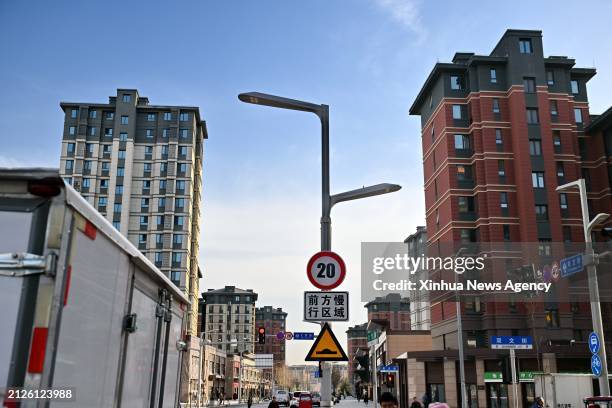 This photo taken on March 29, 2024 shows a smart light pole in Rongdong District of Xiong'an New Area, north China's Hebei Province. In April 2017,...