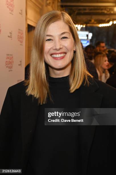 Rosamund Pike attends the press night performance of "Long Day's Journey Into Night" at Wyndham's Theatre on April 2, 2024 in London, England.