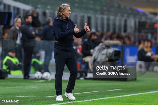 Davide Nicola Head Coach of Empoli FC seen during the Serie A 2023/24 football match between FC Internazionale and Empoli FC at Giuseppe Meazza...