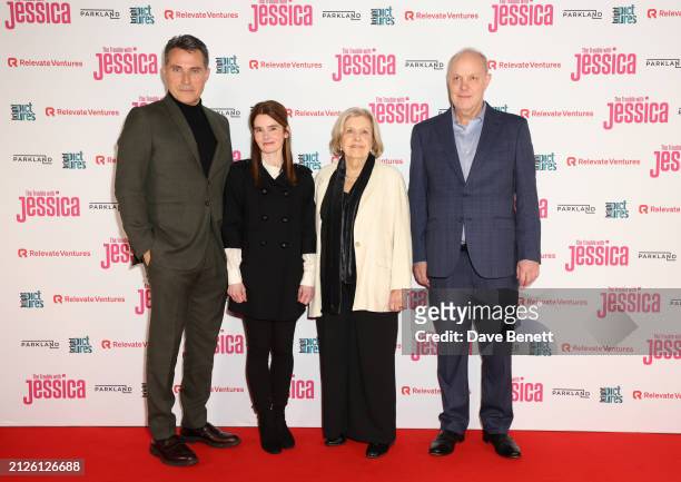 Rufus Sewell, Shirley Henderson, Anne Reid and David Schaal attend the London Premiere of "The Trouble With Jessica" at the Vue West End on April 2,...