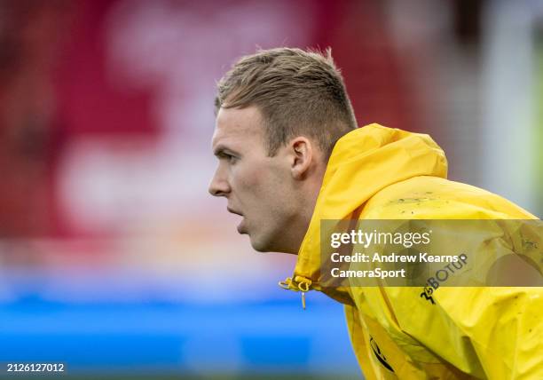 Fulham's Marek Rodak warming up before the match during the Premier League match between Nottingham Forest and Fulham FC at City Ground on April 2,...