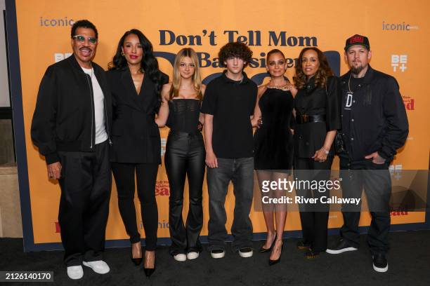 Lionel Richie, Lisa Parigi, Harlow Madden, Sparrow Madden, Nicole Richie, Brenda Harvey-Richie and Joel Madden at the premiere of "Don't Tell Mom the...