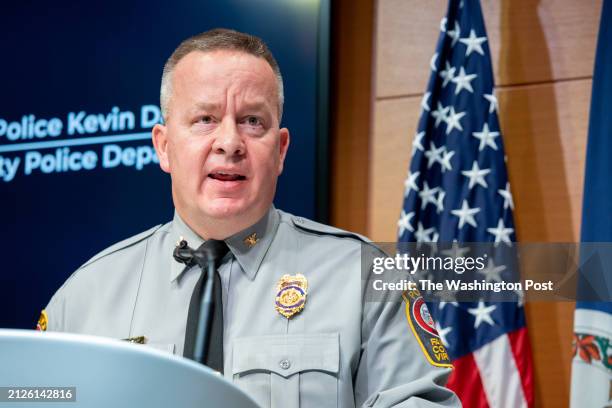 Fairfax County chief of police Kevin Davis during a press conference about accused serial killer Anthony Davis, who police dubbed 'The Shopping Cart...