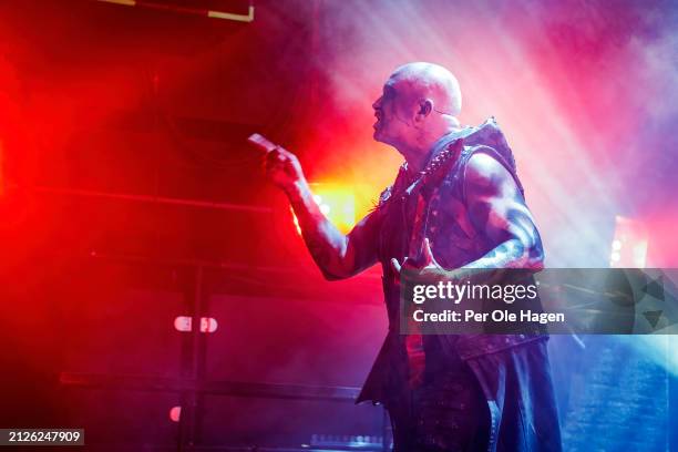 Galder from Dimmu Borgir performs on stage at the Inferno Metal Festival 2024 at Rockefeller Music Hall on March 30, 2024 in Oslo, Norway.