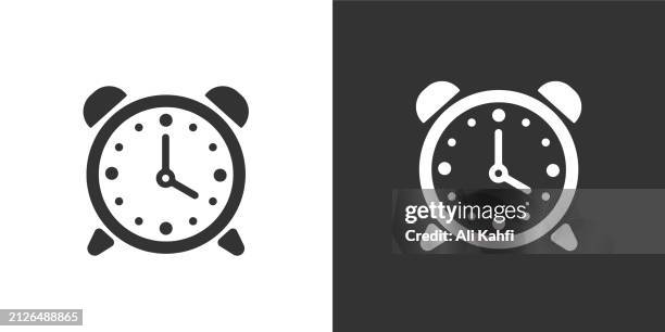 alarm solid icons. containing data, strategy, planning, research solid icons collection. vector illustration. for website design, logo, app, template, ui, etc - daylight saving stock illustrations