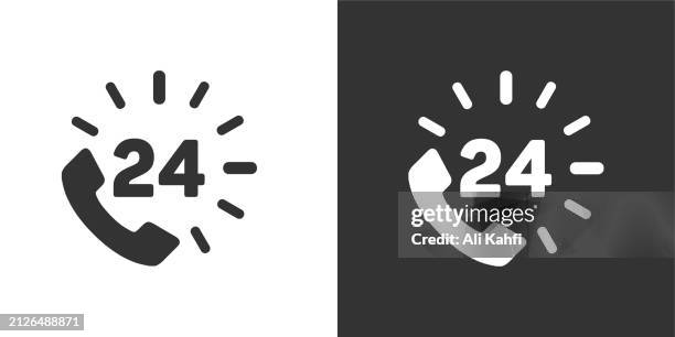 24 hours support solid icons. containing data, strategy, planning, research solid icons collection. vector illustration. for website design, logo, app, template, ui, etc - daylight saving stock illustrations