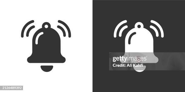 bell alarm solid icons. containing data, strategy, planning, research solid icons collection. vector illustration. for website design, logo, app, template, ui, etc - work zone stock illustrations