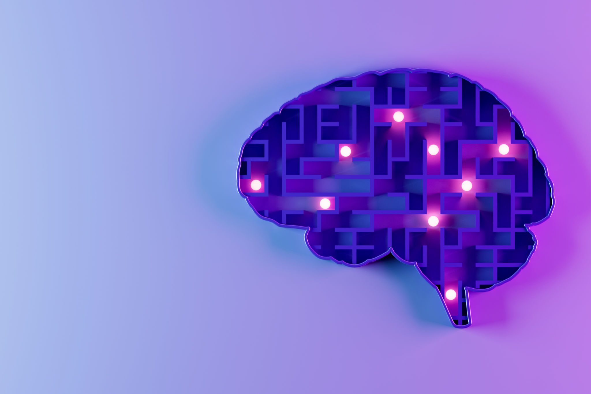 Mental health, labyrinth in brain shape Mental health, labyrinth in brain shape