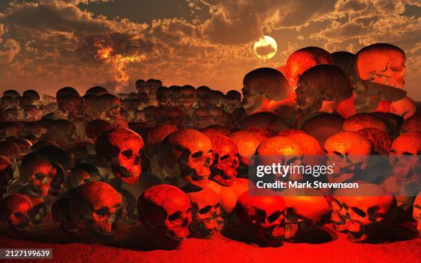 deadly atomic war - nuclear bomb explosion stock illustrations