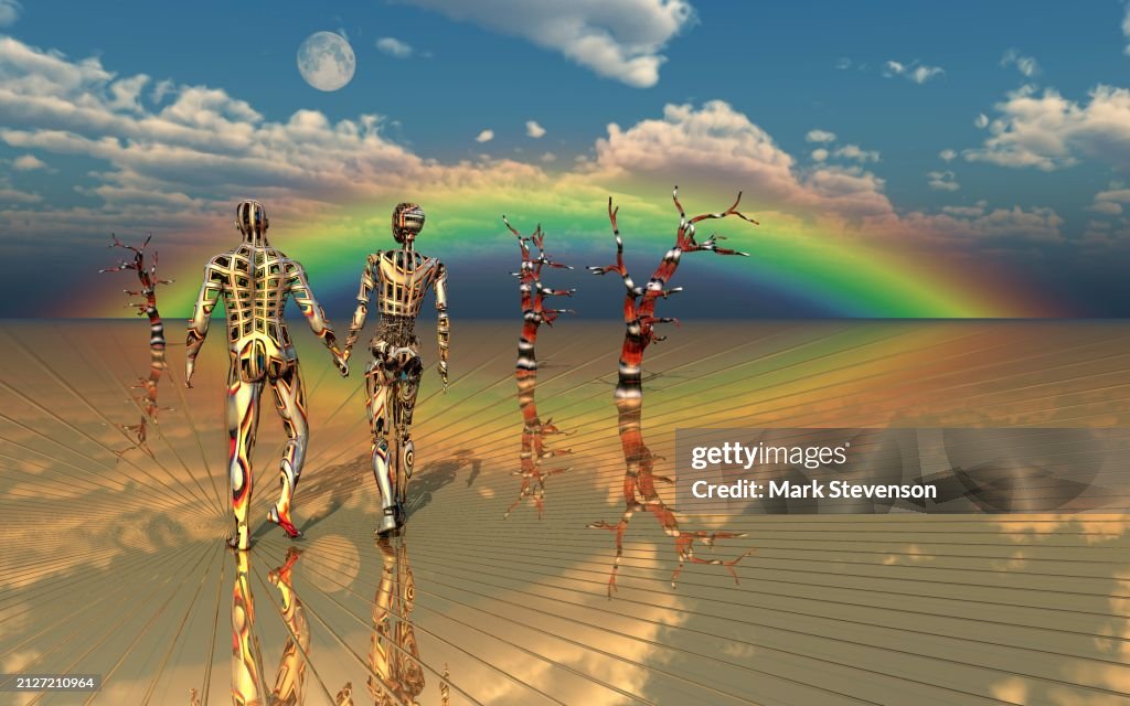 A Transhuman Couple Of The Future High-Res Vector Graphic - Getty Images