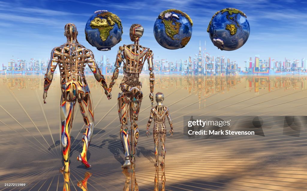 Transhuman Capital A Transhuman Family Of The Future High-Res Vector Graphic - Getty Images