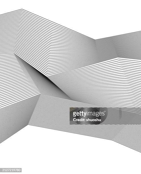 abstract black and white geometric polyline line art pattern background - translucent texture stock illustrations