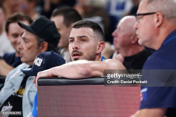 Chris Goulding of United reacts during game five of the NBL Championship Grand Final Series between Melbourne United and Tasmania JackJumpers at John...
