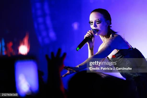 Bambie Thug, Ireland's entrant for the Eurovision Song Contest 2024, performs at the Eurovision PreParty ES 2024 on March 30, 2024 in Madrid, Spain.