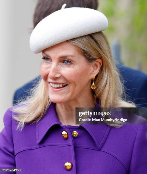 Sophie, Duchess of Edinburgh attends the traditional Easter Sunday Mattins Service at St George's Chapel, Windsor Castle on March 31, 2024 in...