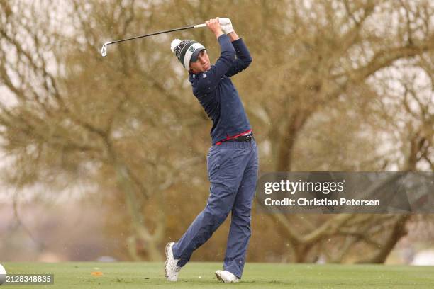 Carlota Ciganda of Spain plays her shot from the fourth tee during the final round of the Ford Championship presented by KCC at Seville Golf and...