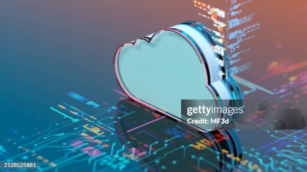 abstract cloud computing technology concept - computação em nuvem imagens e fotografias de stock