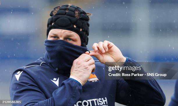Hamish Watson during an Edinburgh Rugby training session at Hive Stadium, on April 03 Edinburgh, Scotland.