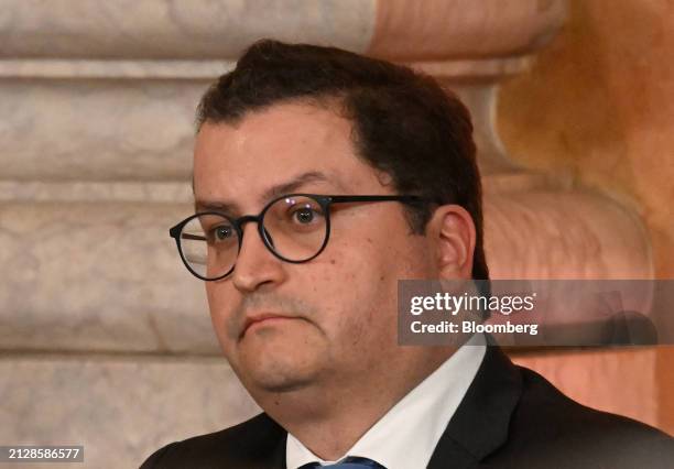 Joaquim Miranda Sarmento, Portugal's finance minister, during an inauguration ceremony at Ajuda Palace in Lisbon, Portugal, on Tuesday, April 2,...