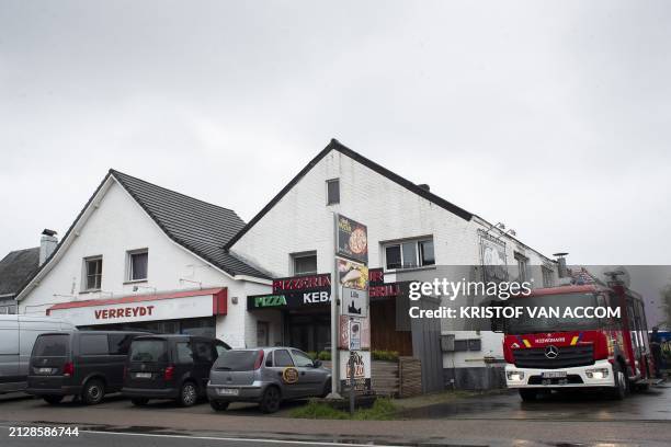 There is a large security perimeter after three people were found dead in a drug lab in Poederlee near Lille, Antwerp province, Belgium, Wednesday 03...