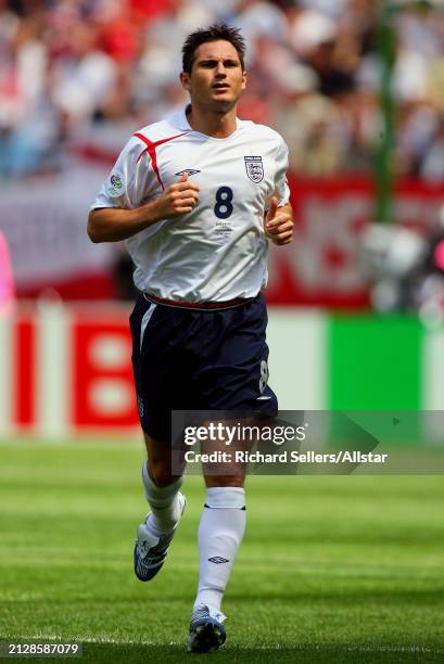 June 10: Frank Lampard of England running during the FIFA World Cup Finals 2006 Group B match between England and Paraguay at Waldstadion on June 10,...