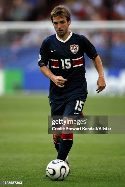 June 12: Bobby Convey of USA on the ball during the FIFA World Cup Finals 2006 Group E match between USA and Czech Republic at Arena Aufschalke on...