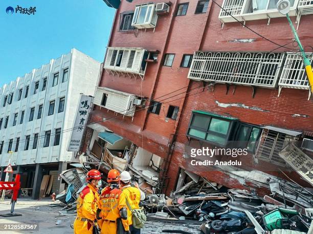 Fire fighters continue search and rescue operations among the rubble as at least nine people were killed and hundreds of others injured after a...