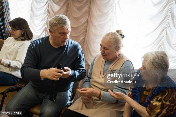 Teachers attend a course organized by Rescue Life Foundation in Kyiv, Ukraine on March 28, 2024. Rescue Life Foundation is an organization that...