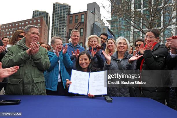 Boston Mayor Michelle Wu joined City leaders and local advocates to sign an ordinance creating a new city planning department.