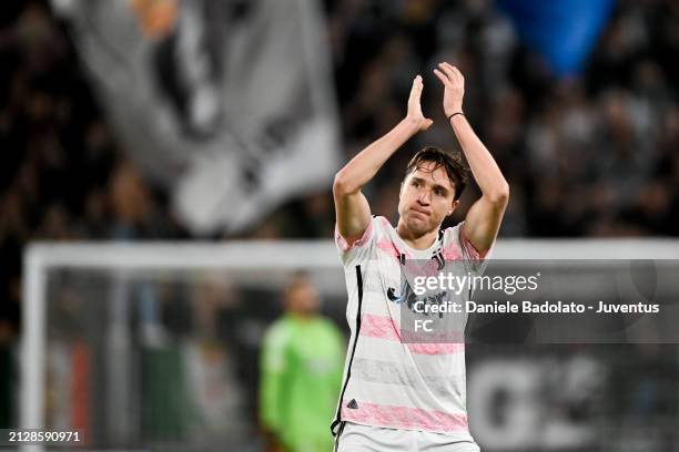 Federico Chiesa of Juventus during to the Semi-final - Coppa Italia match between Juventus and SS Lazio at Allianz Stadium on April 02, 2024 in...