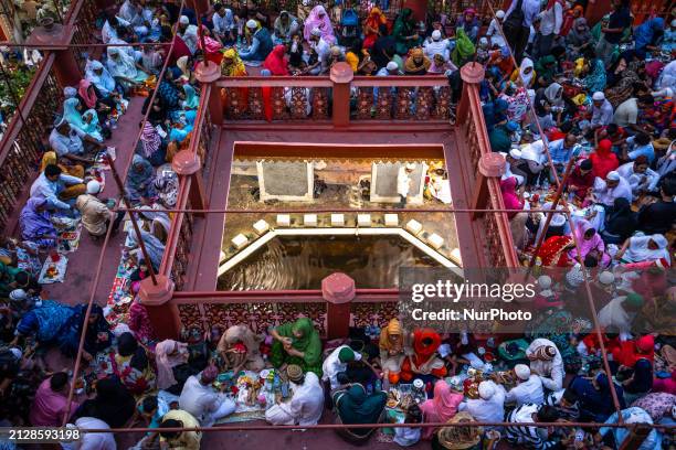 Muslim devotees are gathering at the Nakhoda Mosque as they prepare to break their fast with their Iftar meal at sunset during the Holy month of...