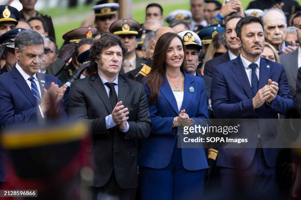 The governor of the city of Buenos Aires , the president of Argentina Javier Milei , the vice-president Victoria Villarroel and the minister of...