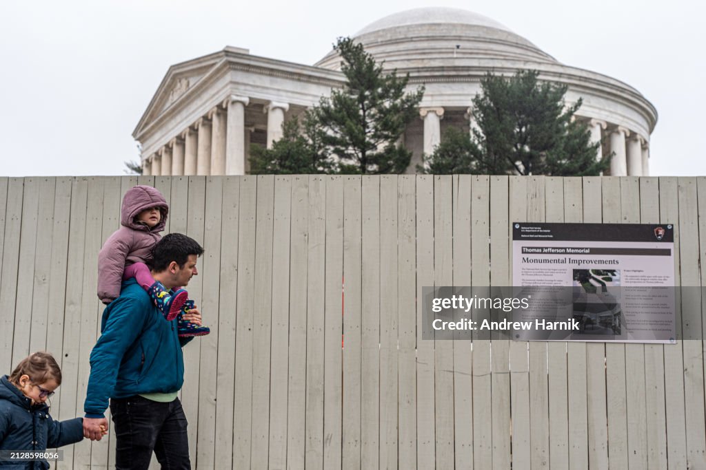 Construction Work On The Thomas Jefferson Memorial In Washington, D.C.