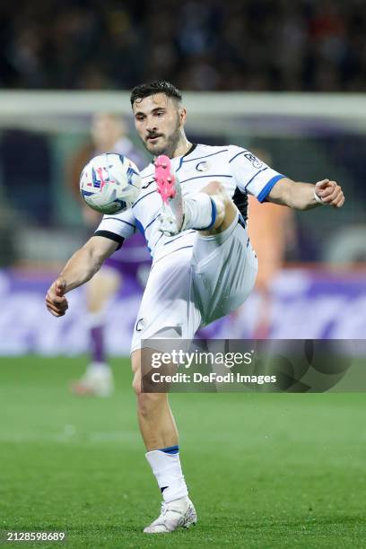 Sead Kolasinac of Atalanta BC in action during the Coppa Italia Semi-final match between ACF Fiorentina and Atalanta at Stadio Artemio Franchi on...