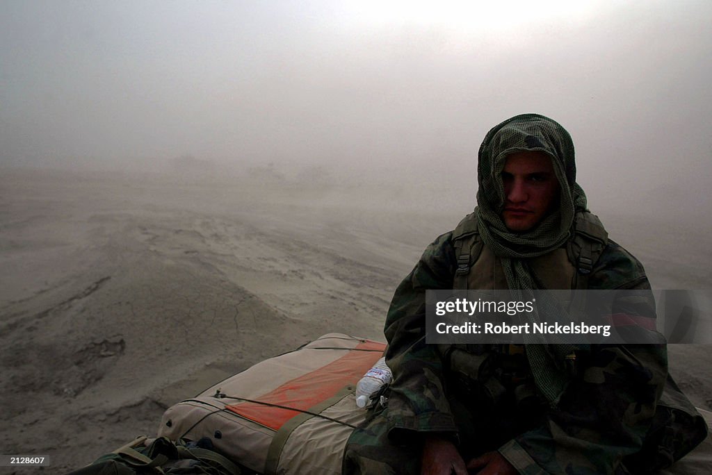 U.S. Marines Move Towards Baghdad In Dust Storm